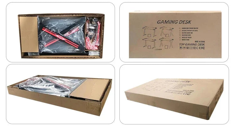 Factory wholesale carbon fiber desktop gaming desk custom black white racing gaming table design PC computer desk for E-sports