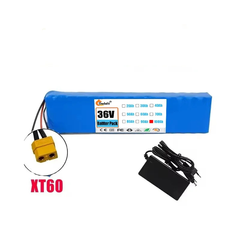 10S3P Electric Scooter Battery 36V 100Ah 18650 Lithium-ion Battery 350W 500W,+42V Charger