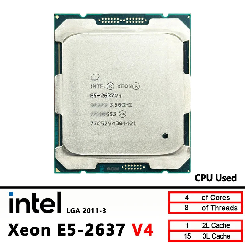 Intel Xeon Used 2637V4 E5 2637 V4  3.50GHz 4-Cores LGA 2011-3 cpu processor