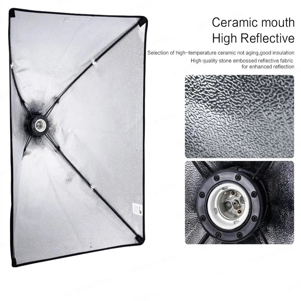 Photography Softbox Lighting Kits 50x70CM Professional Continuous Light System Soft Box For Photo Studio Equipment
