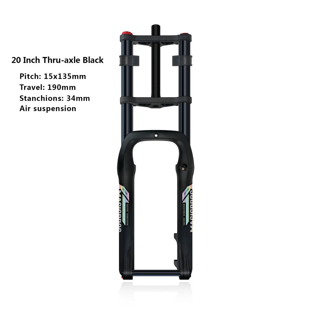 20x4.0 26*4.0 Dual Crown Motor Fork QR 9*135mm 15*135mm Beach Snow Bike Electric Fat Tire Bike Motorcycle Double Crown Air Fork
