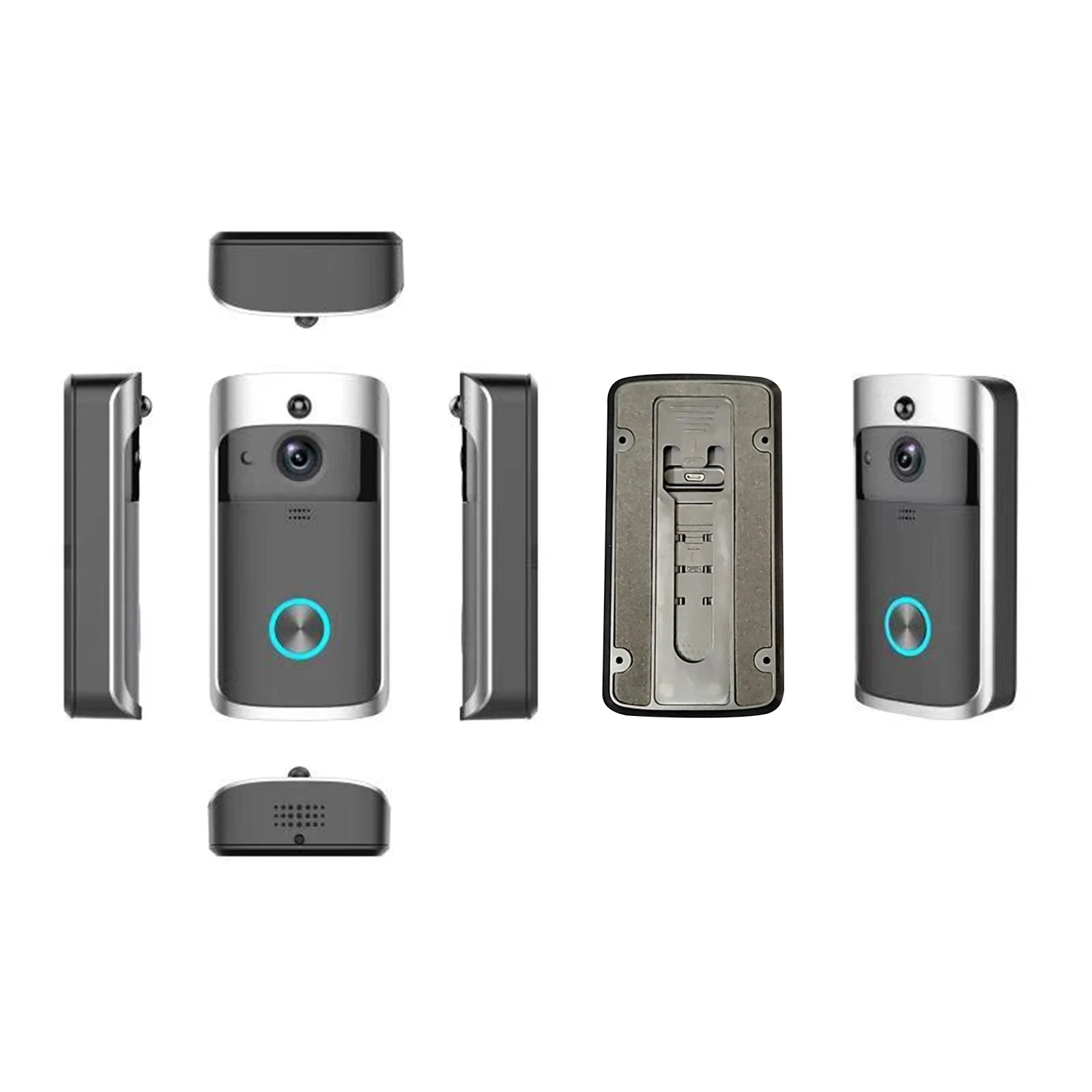 V5 Wireless Video Doorbell with Night Vision 720P HD Wide Angle Camera and PIR Motion Detection for Home Security
