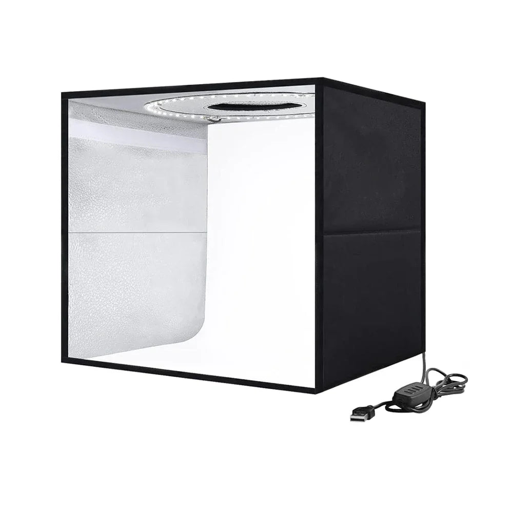 Lightdow Photo Studio Light Box Kit 12"x12"（30x30x30cm） with 120pcs LEDs 6 Backdrops for Photography Portable Dimmable Versatile