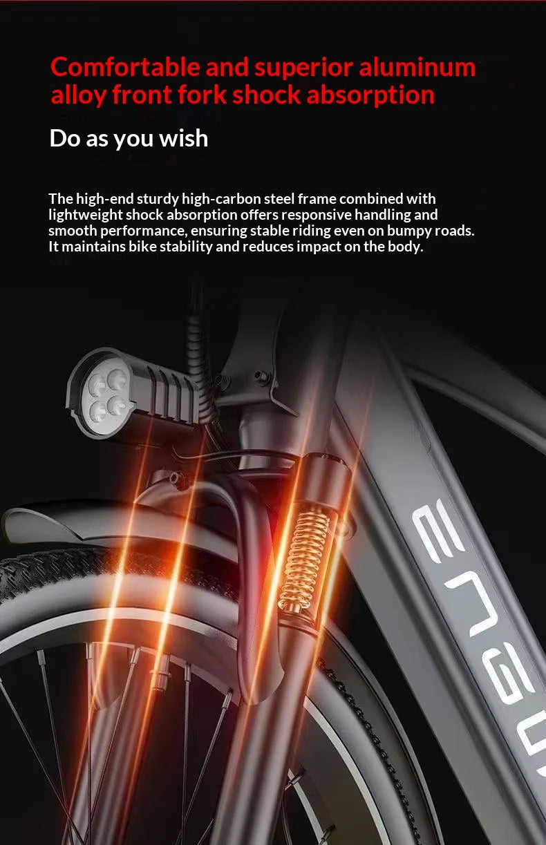 Adult ebike 26-inch 7-speed 400W motor 48V 20AH lithium battery electric bicycle, mountain road shock-absorbing electric bike