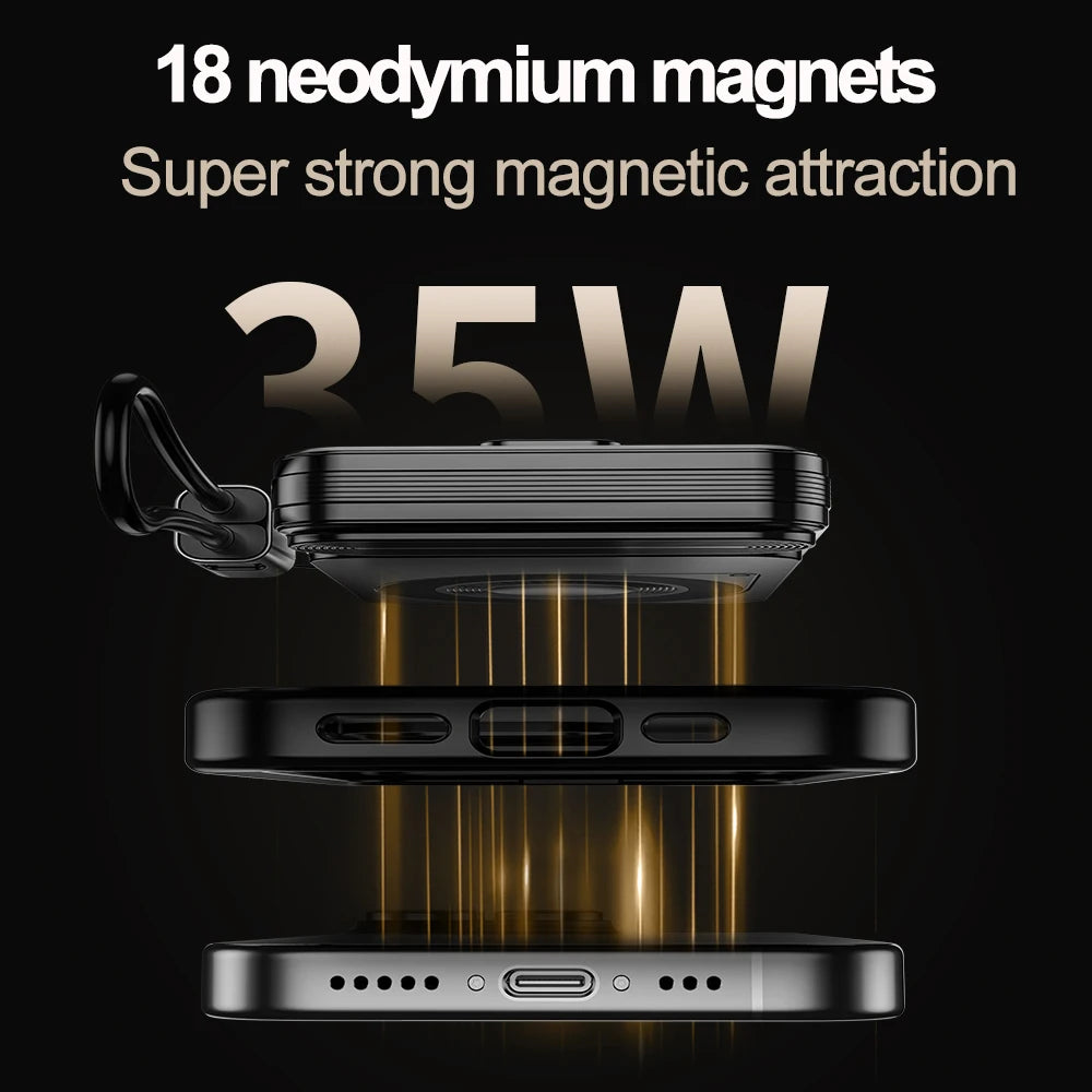 4 in 1 Magnetic 10000mAh Wireless Power Bank 35W Fast Charging Self Charging Multifunctional Powerbank For Magsafe iPhone Xiaomi