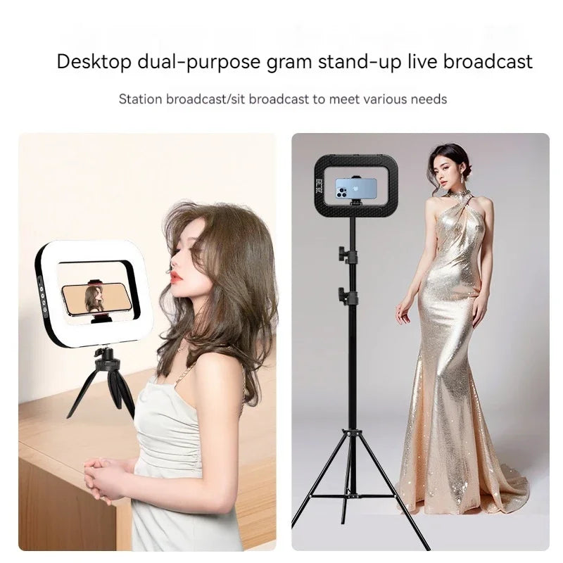 Rechargeable LED Ring Light for Phone - Handheld & Desktop Fill Light, Perfect for Live Streaming, Selfies, Pet Photography