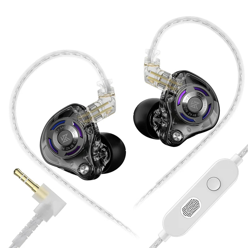 KZ Gale In-Ear Gaming Earphones 7.1 Stereo E-sports Bass Metal Earbuds for Video Game Stage Live Wired Headphones With HD Mic