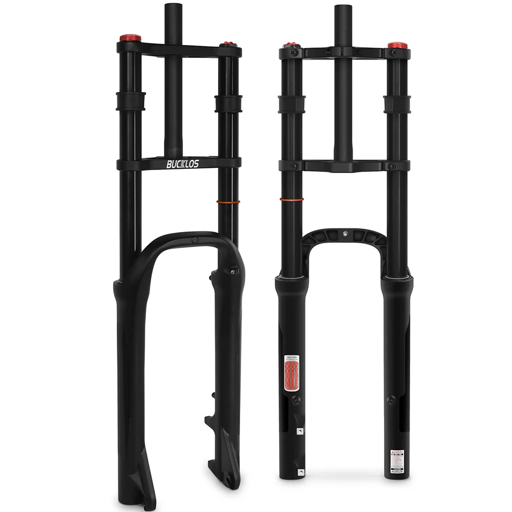BUCKLOS 26*4.0 Snow Bike Fork Air Suspension Bicycle Fat Fork 4.0 Tire 9*135mm Mountain Bike Forks Beach E-Bike Forks