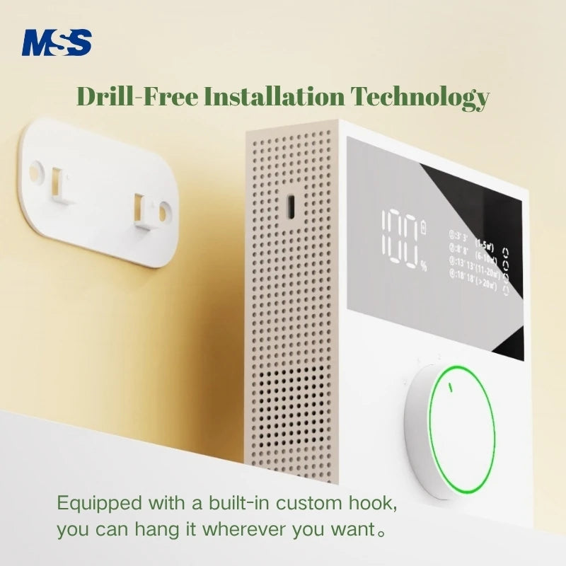 MSS Wall-Mounted Portable Air Purifier Ionic Freshener Deodorization Aldehyde/Smoking Odor Removal for Home Toilet Bedroom Pets