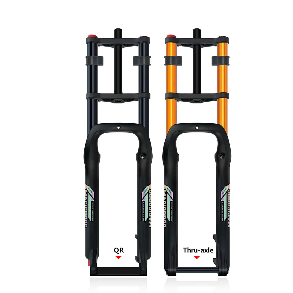 20x4.0 26*4.0 Dual Crown Motor Fork QR 9*135mm 15*135mm Beach Snow Bike Electric Fat Tire Bike Motorcycle Double Crown Air Fork