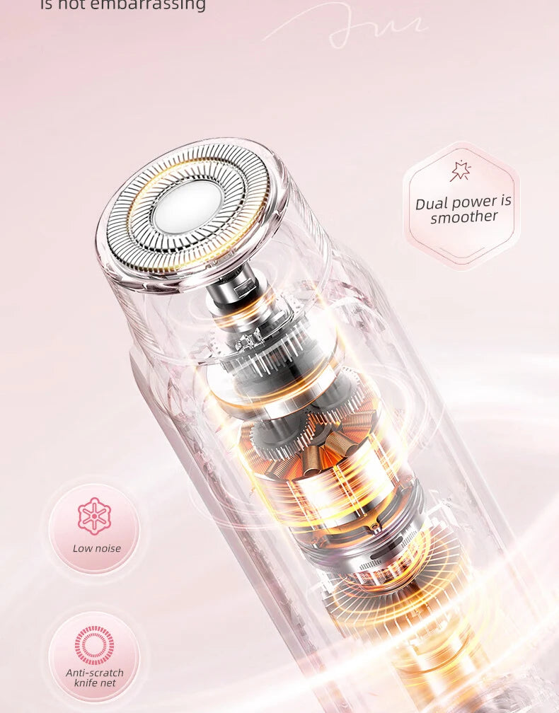 Double Head Electric Epilator Women Rechargeable Painless Hair Remover Shaver for Body Private Areas Bikini Gentle Trimming