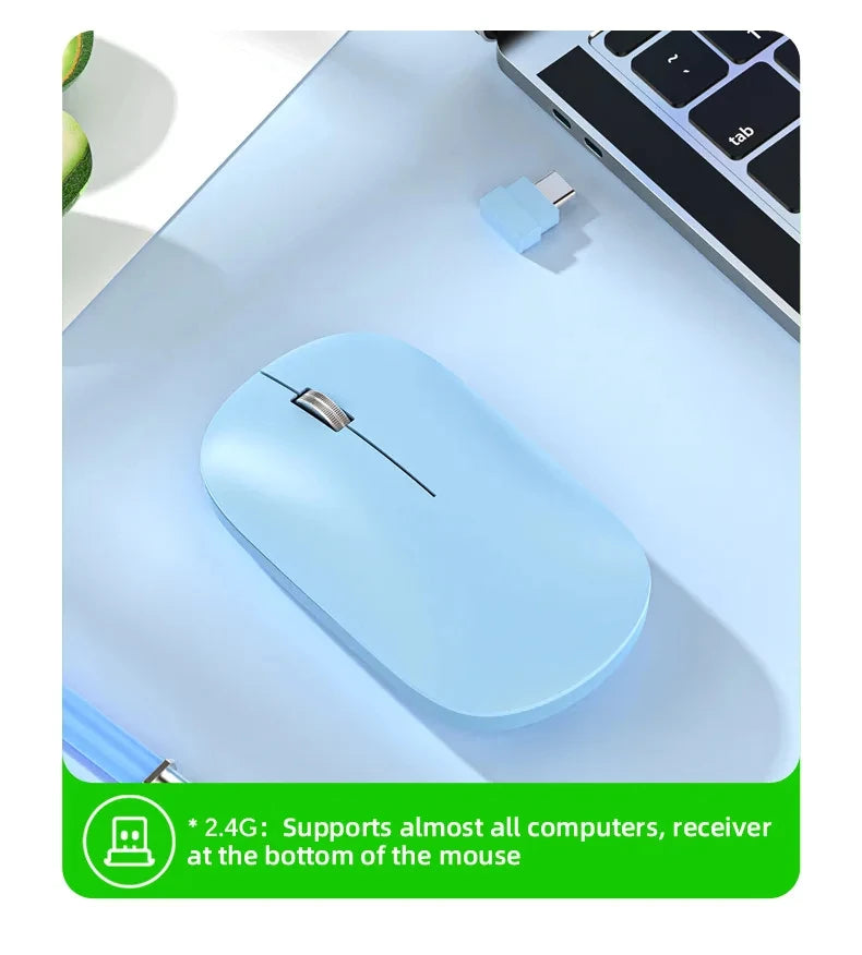 New Wireless Mouse Type-C Charging Silent Click Portable Office Ergonomic Laptop Universal Lightweight Office Game No-Noise 2026