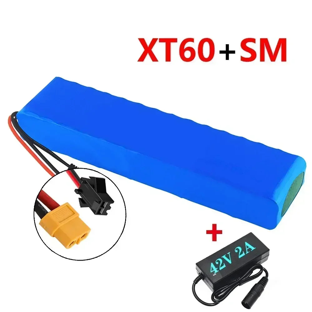 36V 10000mAh 10S3P Li-ion Battery Pack 18650 with BMS for Electric Scooter 350-600W Rechargeable + Charger