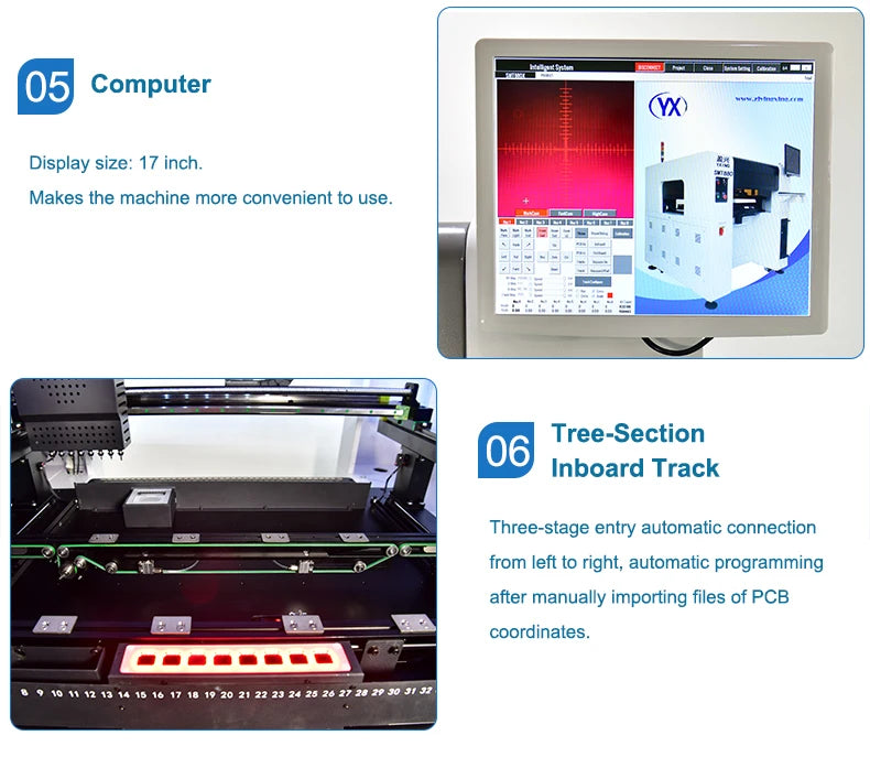 Stock in EU Electronic Components Making Machine 8 Heads LED Chip Mounter Machine with Full-automatic Feeders and HD Cameras