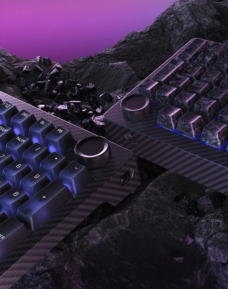 SKN Qinglong Mechanical Keyboard Gaming Custom Wireless Tri Mode Dual 8K Composite Carbon Fiber RGB Backlit Suspension Office