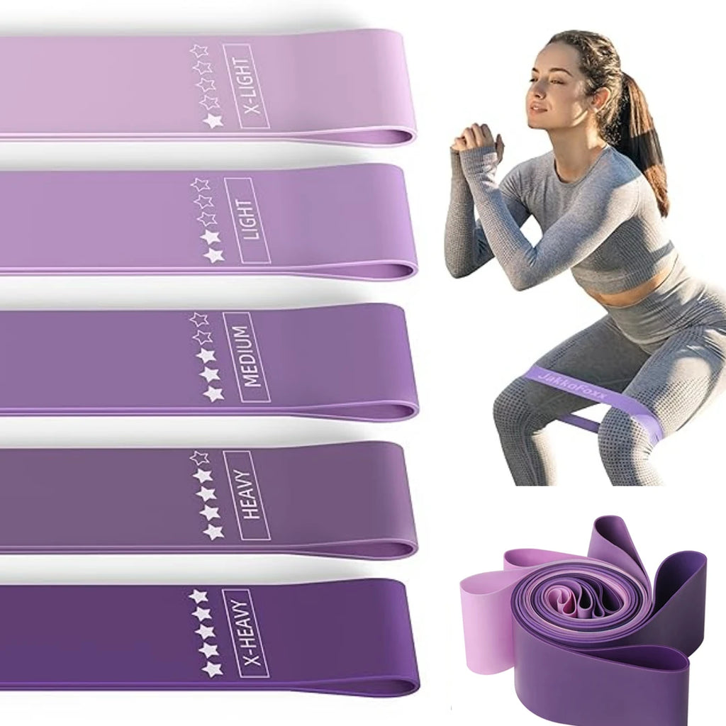 Resistance Loop Exercise Bands, Resistance Bands Exercise Bands for Home Fitness, Stretching, Strength Training, Set of 5