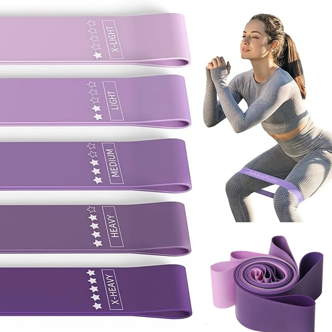 Resistance Loop Exercise Bands, Resistance Bands Exercise Bands for Home Fitness, Stretching, Strength Training, Set of 5