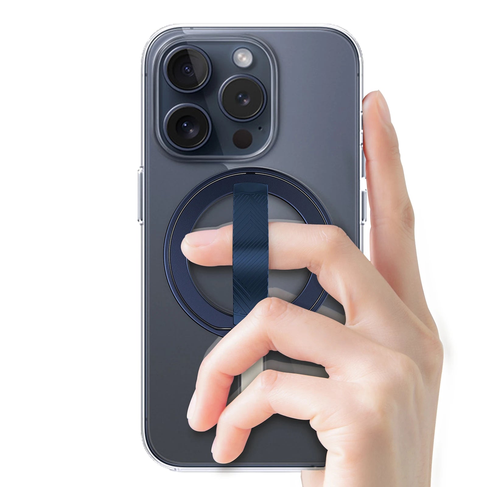 EWA Compatible with MagSafe Wireless Charging Phone Grip Stand with Silicone Finger Strap Removable Magnetic Ring Holder