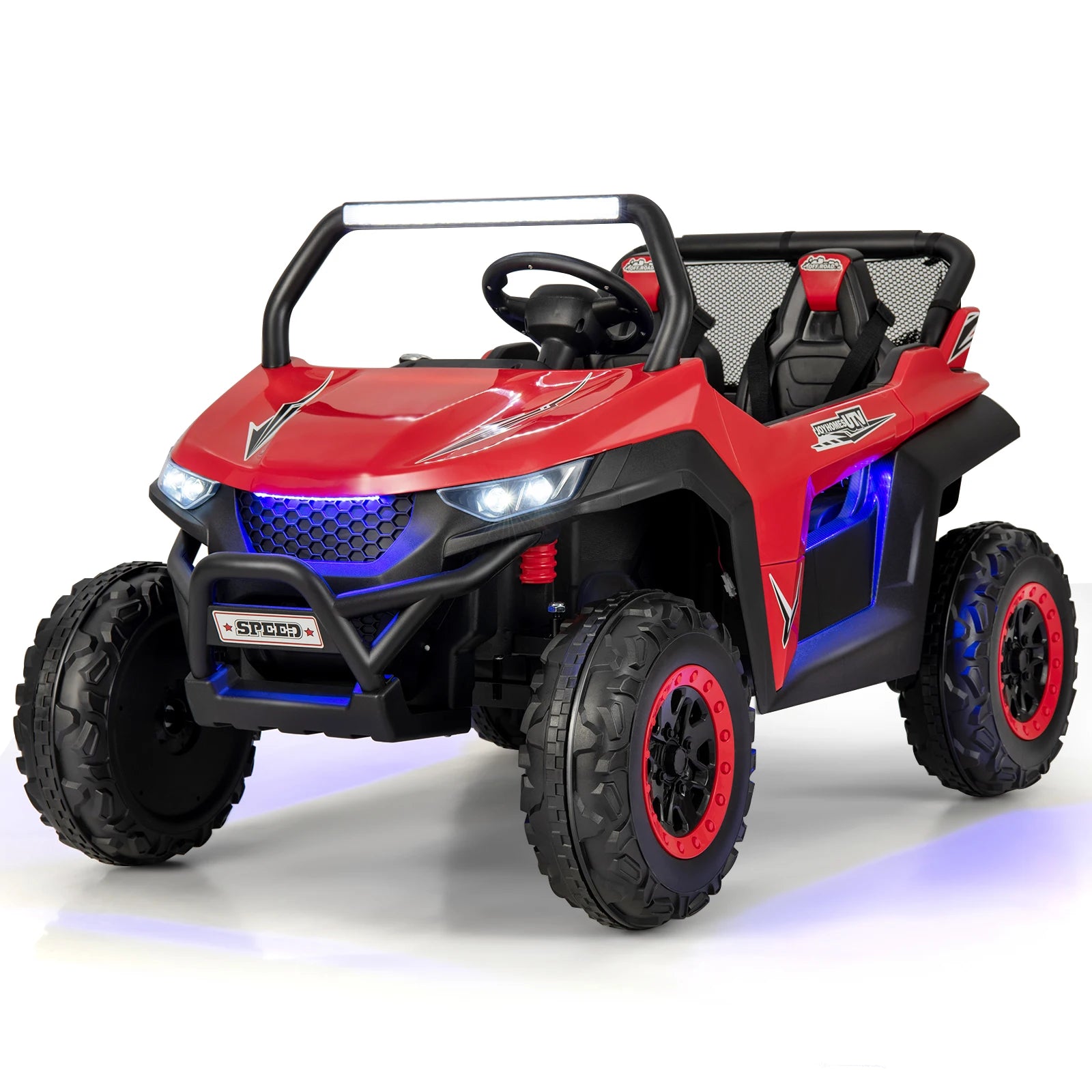 2-Seater Children's Car with 2.4G Remote Control, 12 V Children's UTV with Music and Headlight, Electric Car 2-4 km/h