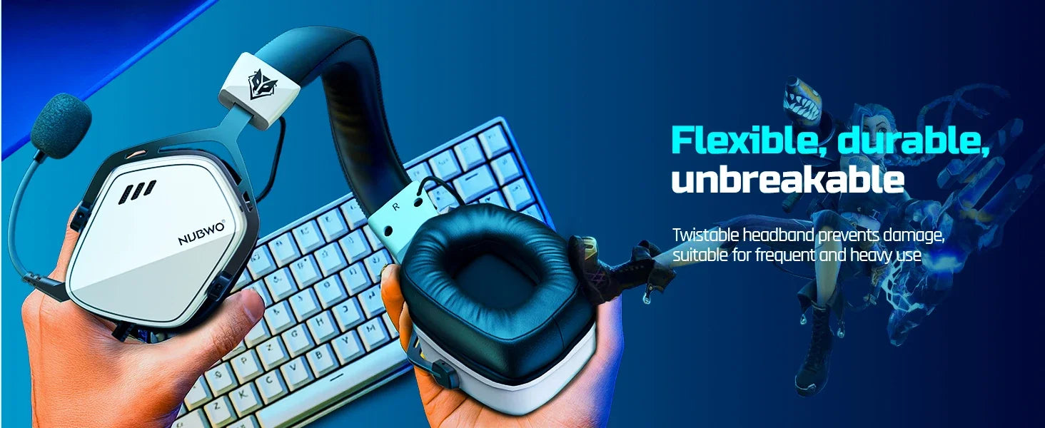 NUBWO HG03 USB-A Gaming Headset with 7.1 Surround and FPS Sound Wired Headphones with Noise Canceling Mic Comfortable Design