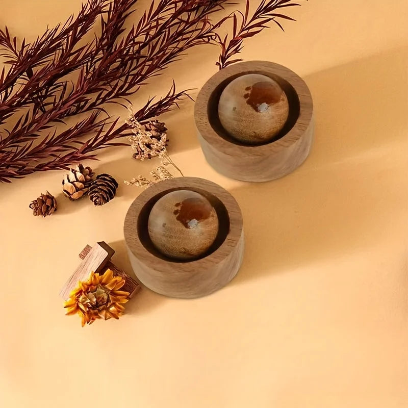 Wood Car Essential Oil Diffuser Wooden Aromatherapy Round Essential Oils Diffuser Set for Home Office Bedroom Car