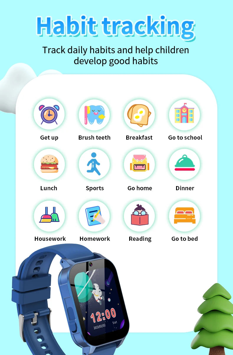Smart Watch for Kids Puzzle Games HD Touch Screen Camera Music Player Pedometer Alarm Clock Calculator Flashlight Kids Watches