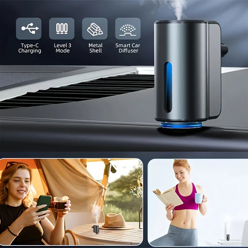 Car Air Purifiers Purifier Humidifier Freshener Essential Diffuser Fragrance Aroma AI Aromatherapy Perfume Oil Ionizer Generator