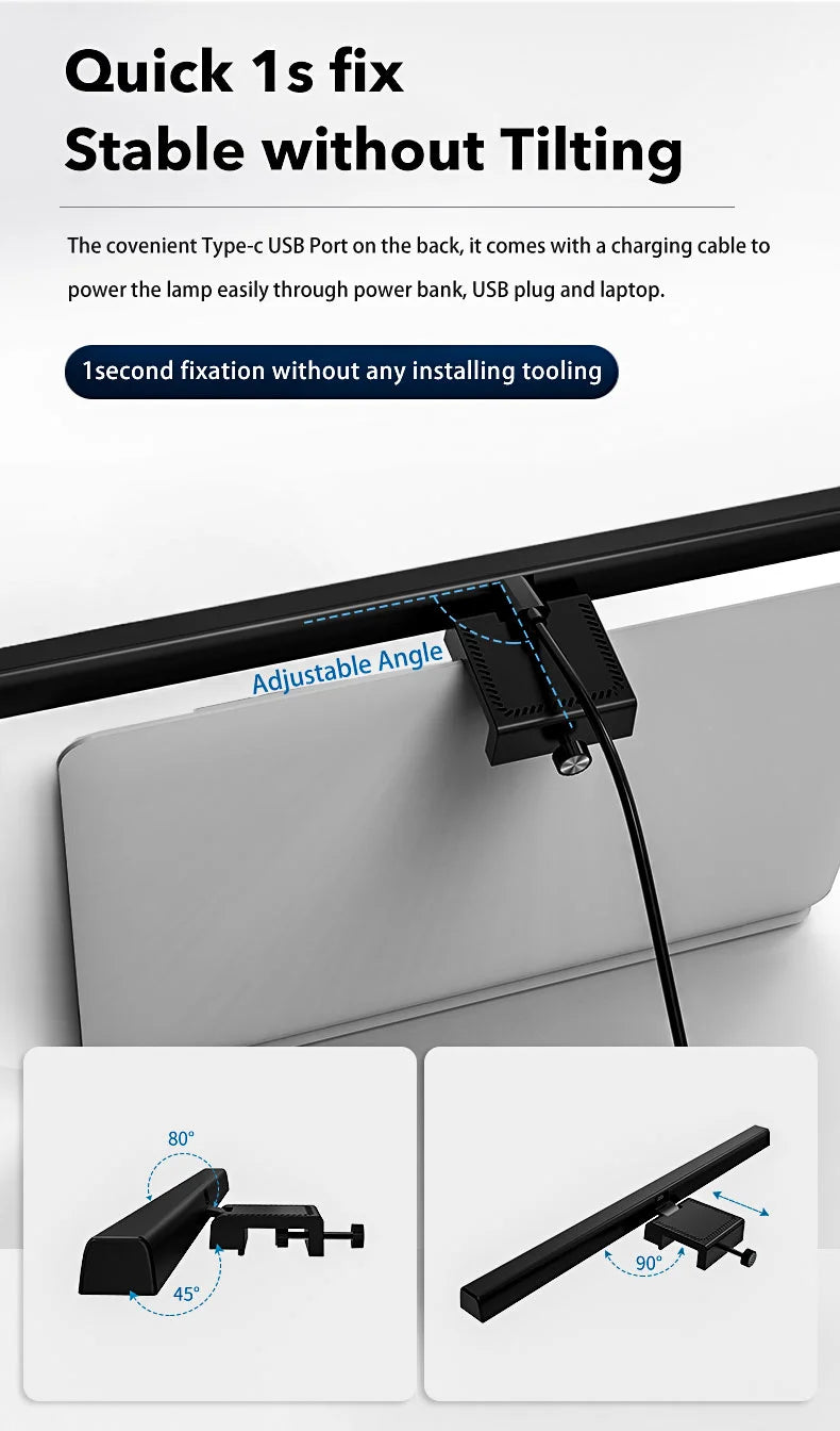 LED Desktop Monitor Light Bar RGB Computer Atmosphere Desk Lamp Learning Office Reading Eye Protection Screen Hanging Lighting