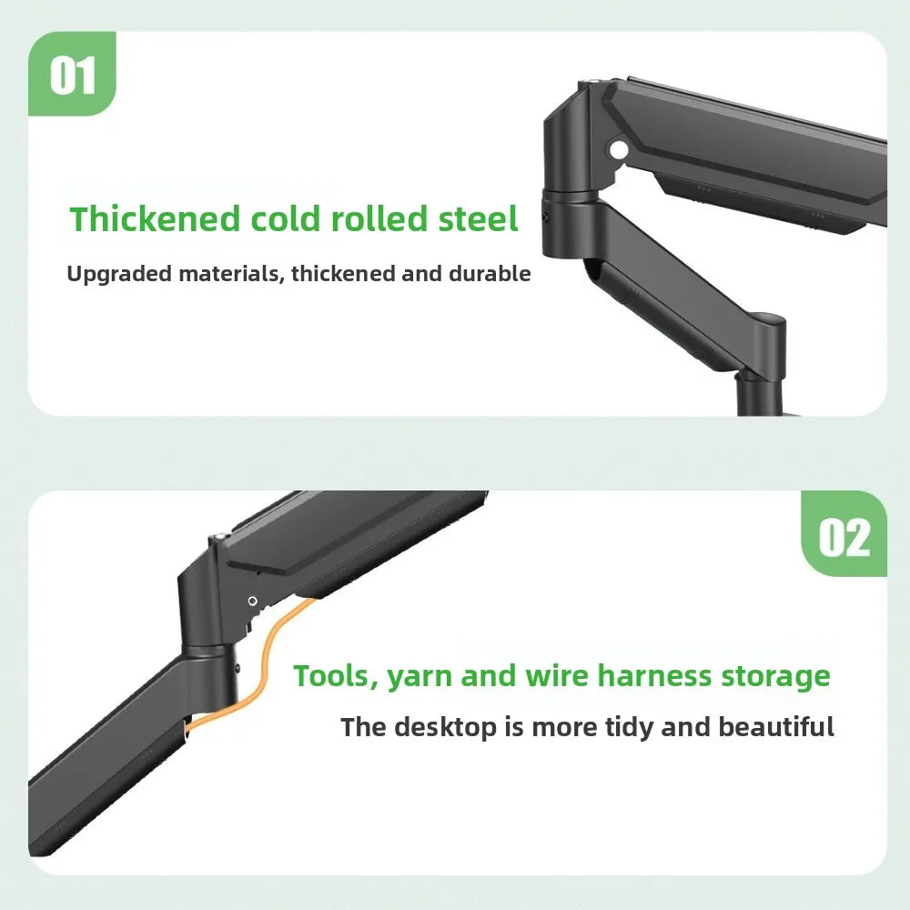 Desktop Mount Monitor Arm Stand with Tray Expandable Monitor Holder Ergonomic Universal Monitor Bracket Computer Monitor