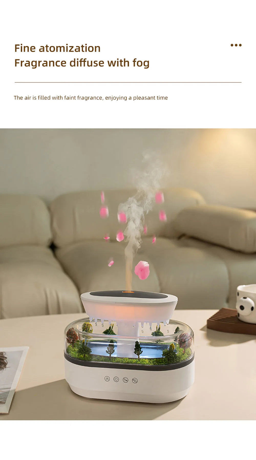 Humidifier Essential Oils Diffuser Raindrop Music Humidifier Home Fragrance Aromatherapy Diffuser Colorful Light Air Humidifier