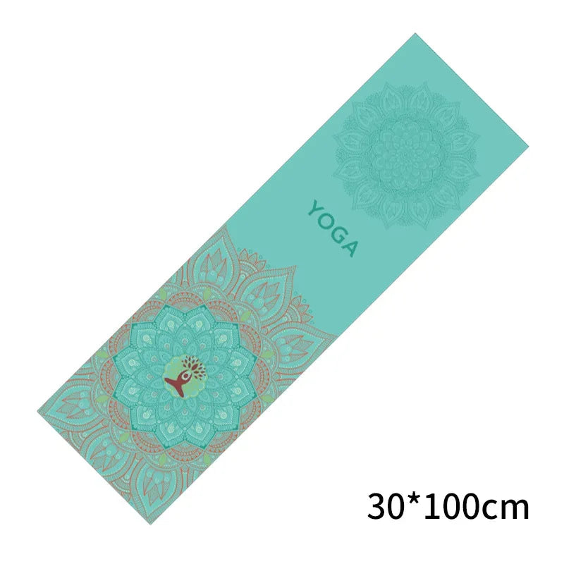 30*100cm Printed Yoga Towel Portable Double Layer Non-Slip Mat Protection Yoga Exercise Pad Quick Drying Pilates Towel Blanket