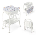 4-in-1 Folding Changing Table with Bathtub, Portable Changing Table with Changing Mat, Mobile Changing Station