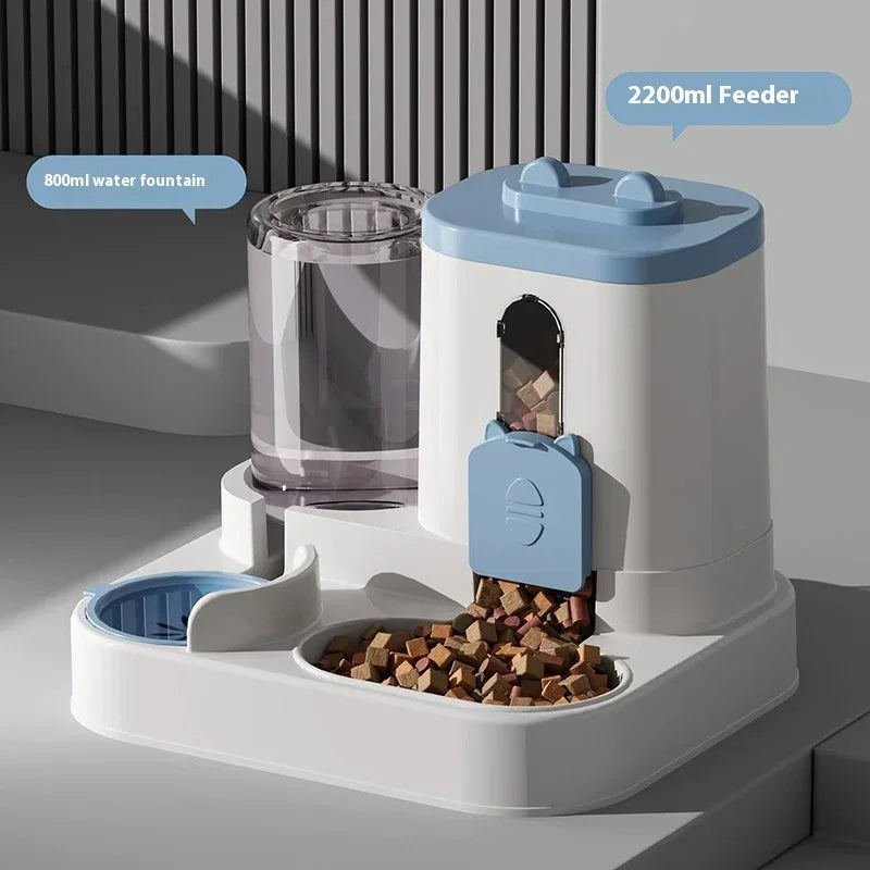 FF-6 Automatic Dog Cat Feeder and Water Dispenser Gravity Food Feeder and Waterer Set with Pet Food Bowl Universal Pet Products