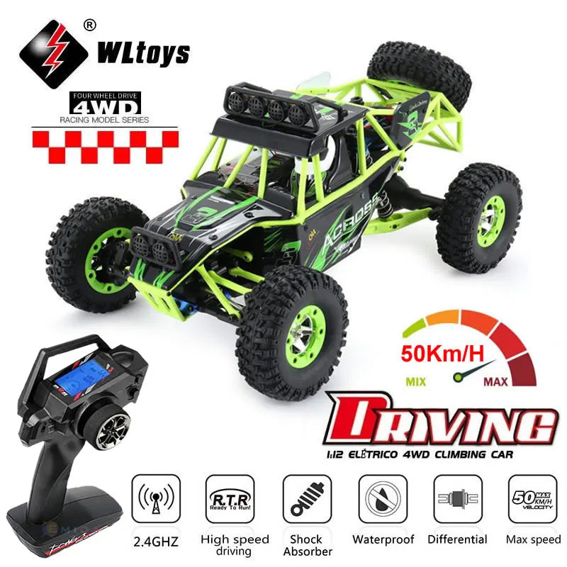 New WLtoys 12428 Pro 1:12 4WD RC Racing Car High Speed Off-Road Remote Control Climbing Truck LED Light Buggy Boy Toys Kids Gift