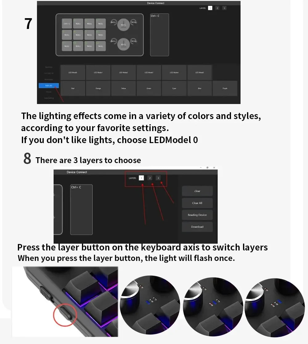 12 Keys 2 Knob Custom Mechanical Keyboard 3 Modes Bluetooth 2.4G Macro Programming Keyboard Hot-swapping Keypad for Gaming PS