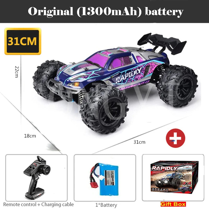 1:16 80km/h Brushless RC Drift Car With LED Lights 4WD Electric High Speed Racing Remote Control Monster Truck for Kids Adults