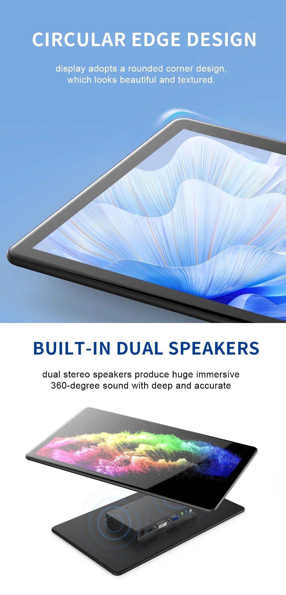 Unew 15.6" 1080P IPS Industrial Touchscreen Monitor HDMI Type-C VGA DVI for Raspberry Pi