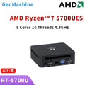 2025 GenMachine New Mini PC R7 5700U 4800H ES AMD Ryzen7 5700U 4800H ES CPU Support Windows 10/11 DDR4 3200MHz AMD WiFi6 BT5.2