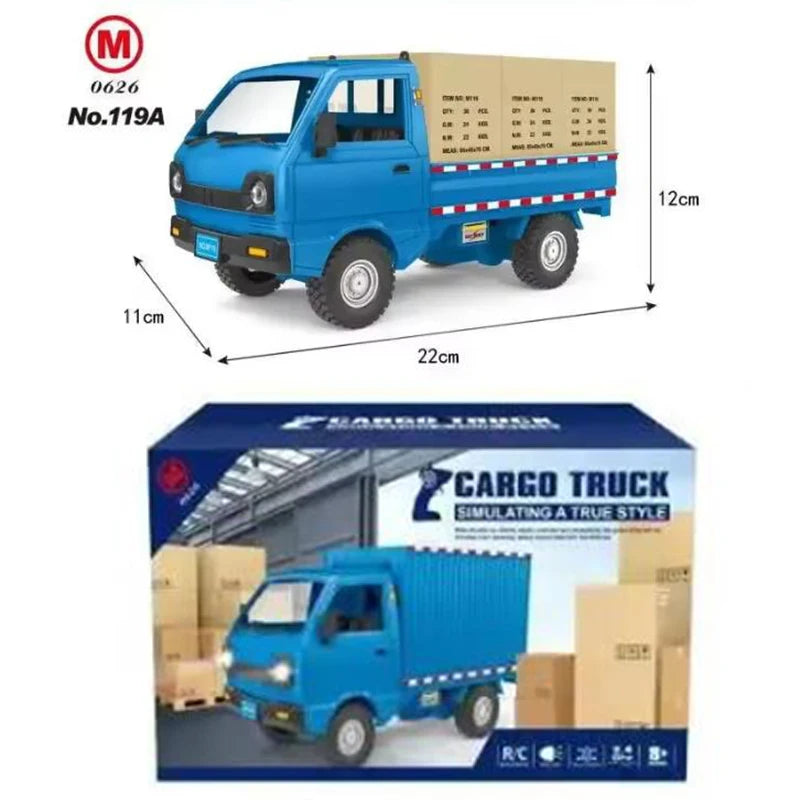 1:16 Wpl D12 Remote Control Electric Toys Rc Car Wuling Hongguang Simulation Drift Climbing Truck Led Light Cargo For Kids Gift