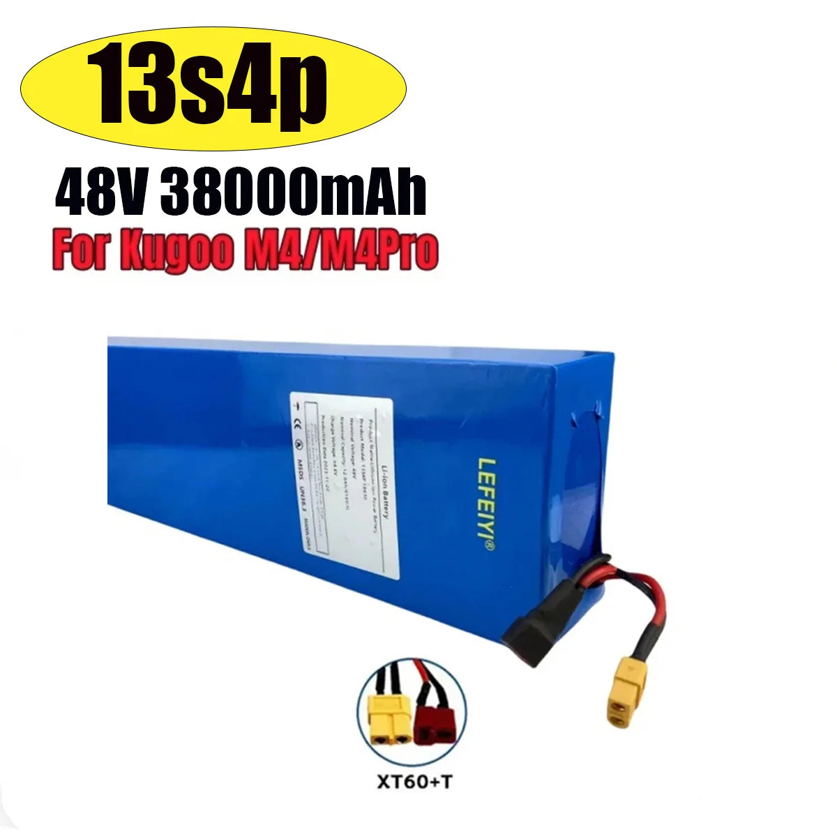 48V 13S4P 38AhElectric scooter battery equipped with BMS protection system,suitable for Kugoo M4/M4Pro/MaxSpeed series batteries