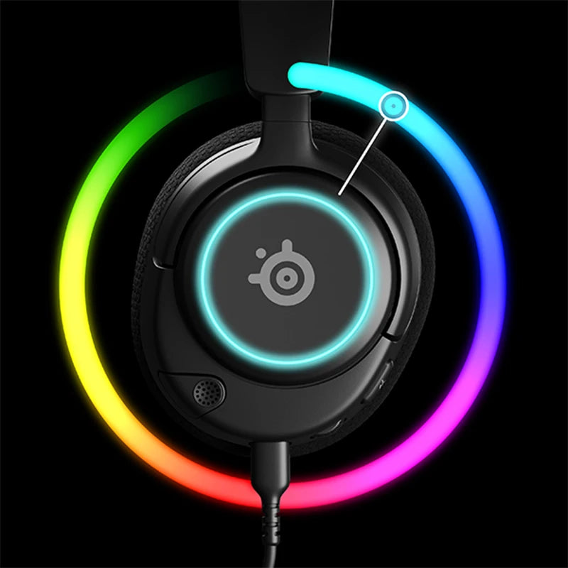 SteelSeries Arctis Nova 3 RGB Wired Gaming Headset the Lightweight Headphone with ClearCast Gen 2 Mic 360 Spatial Surround Sound