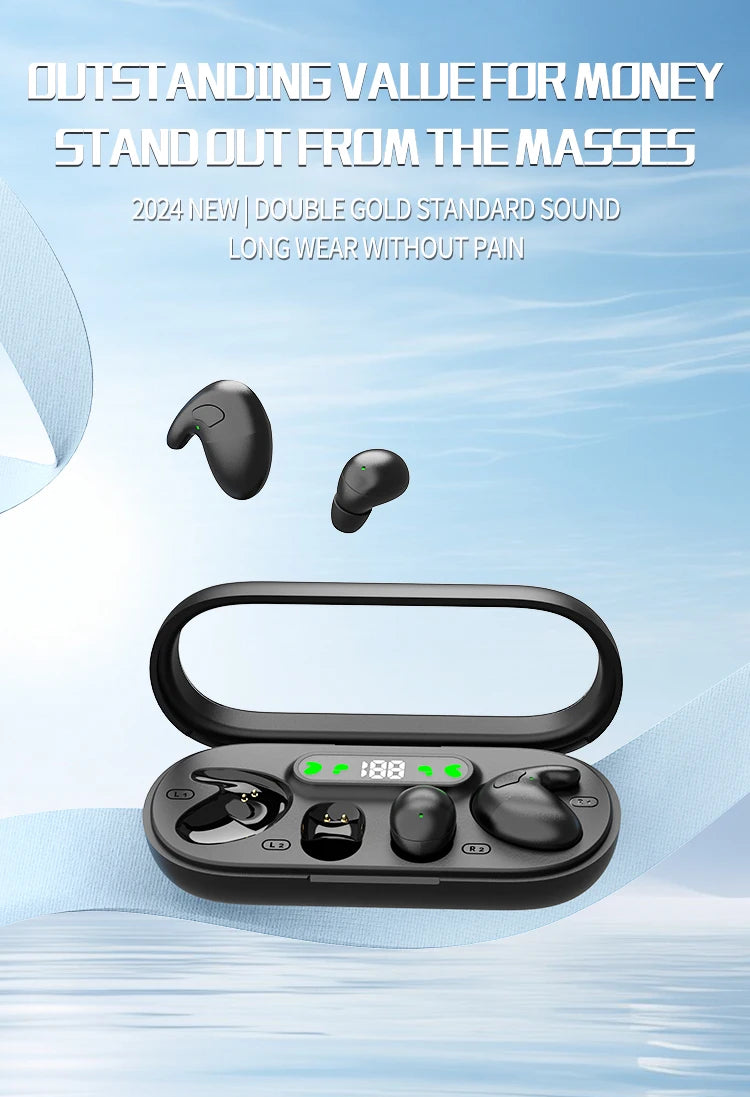 Pro Gaming Earbuds with ANC Ultra Long Battery Life Noise Cancelling for Sleep