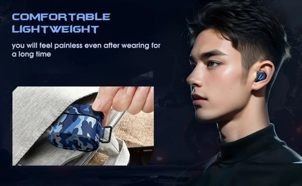 Bluetooth Gaming Earphones Wireless Noise-Canceling Headphones Low Latency Hi-Fi Audio Game Party for Gamer Friends Family