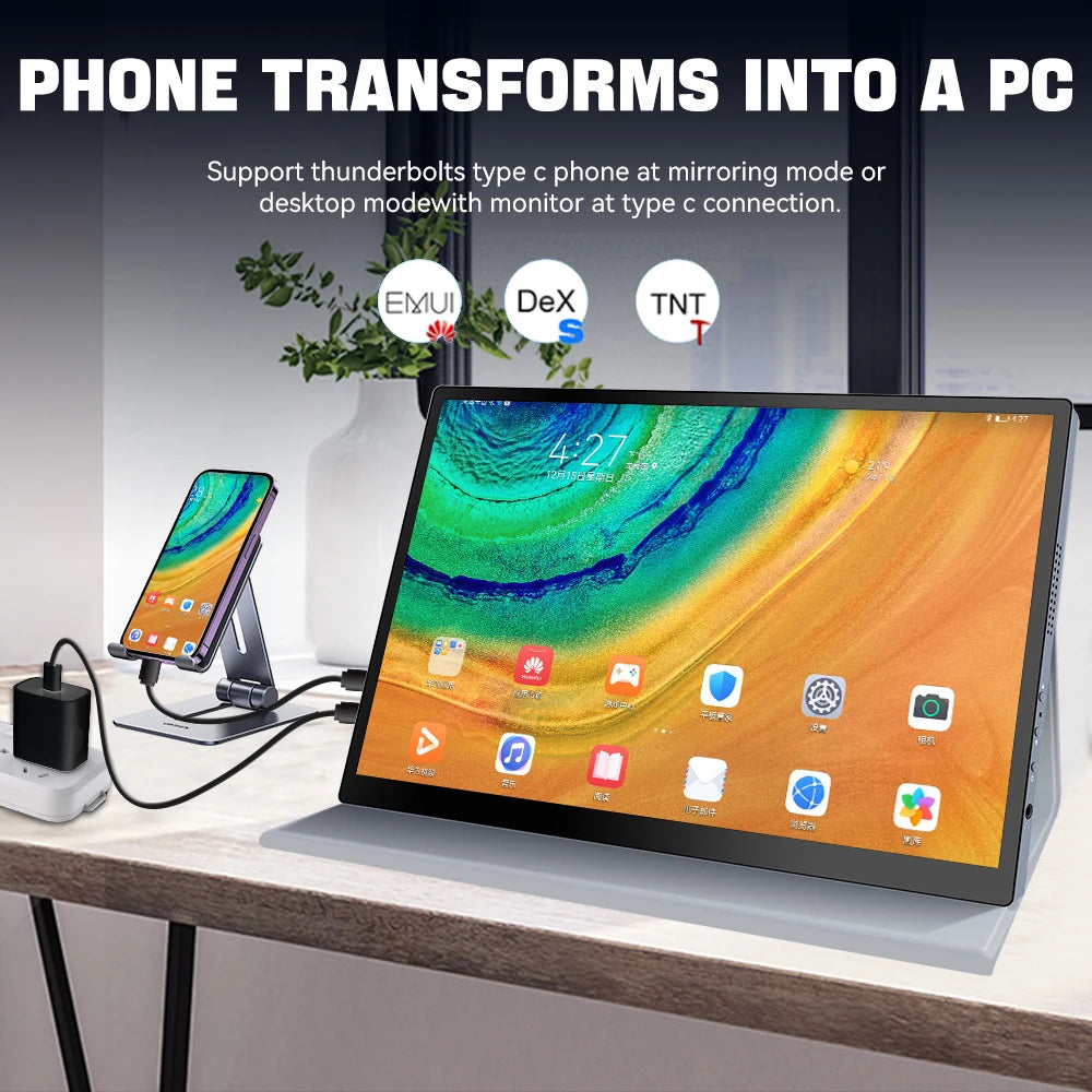 OLED 2.5K Portable Monitor Touchscreen 10.5″ 2560x1600 High-end Portable Screen 100% DCI-P3 1MS for Laptop Phone gaming monitor