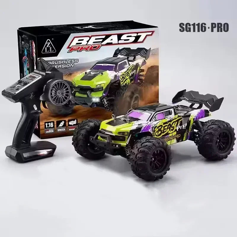 New PRO/MAX 1∶16 RC Car 80KM/H 4WD Brushless Off-Road Racing Toys High Speed Remote Control Vehicle For Kids Adults Outdoor Gift