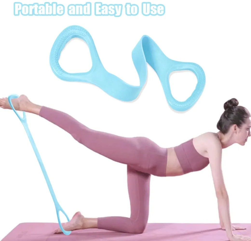 Elastic Resistance Band for Arm Shoulder Back Workout - Fitness Exercise Training Yoga Pilates Physical Therapy Equipment Tool