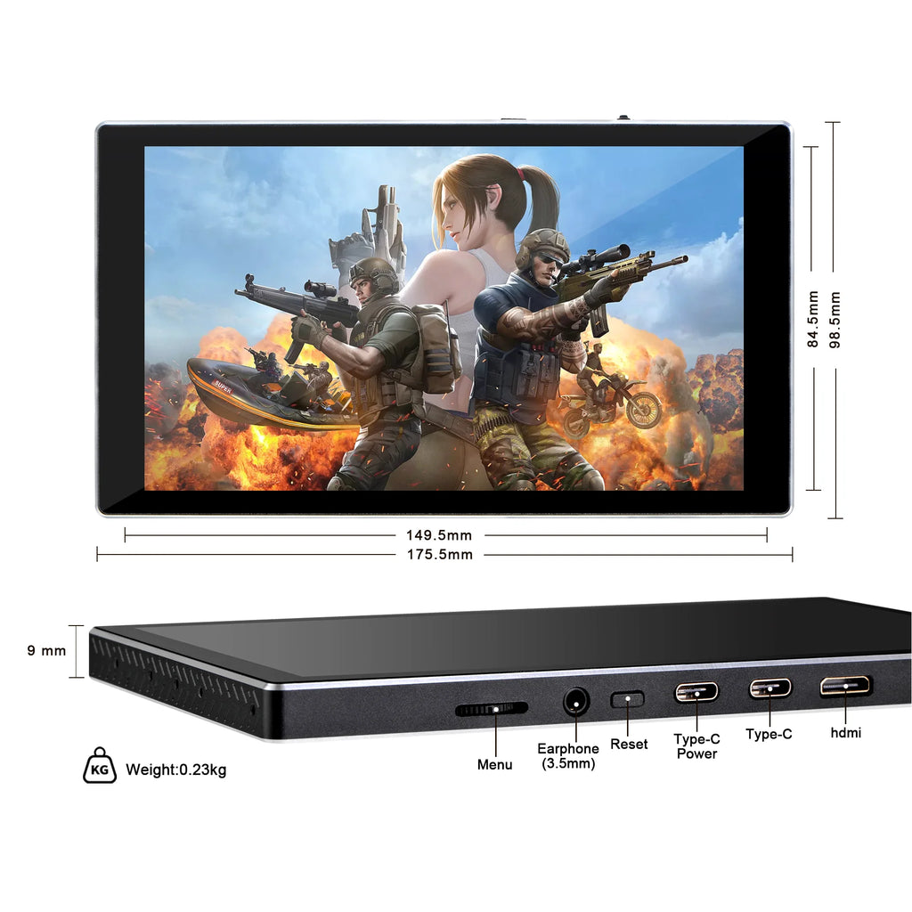 Gaming Monitor 7 Inch FHD Touch Potable Monitor 1920x1080 IPS Raspberry Pi Orange Pi Pocket PC Monitor Wisecoco LCD Monitor