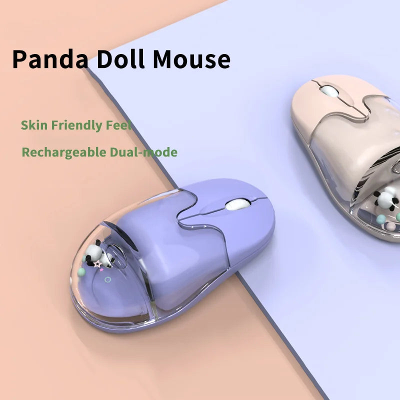 Wireless Dual-mode Mouse Wired Mause Creative Design Floating Doll Rechargeable Mute Button Beautiful Mice Office Use Ergonomics
