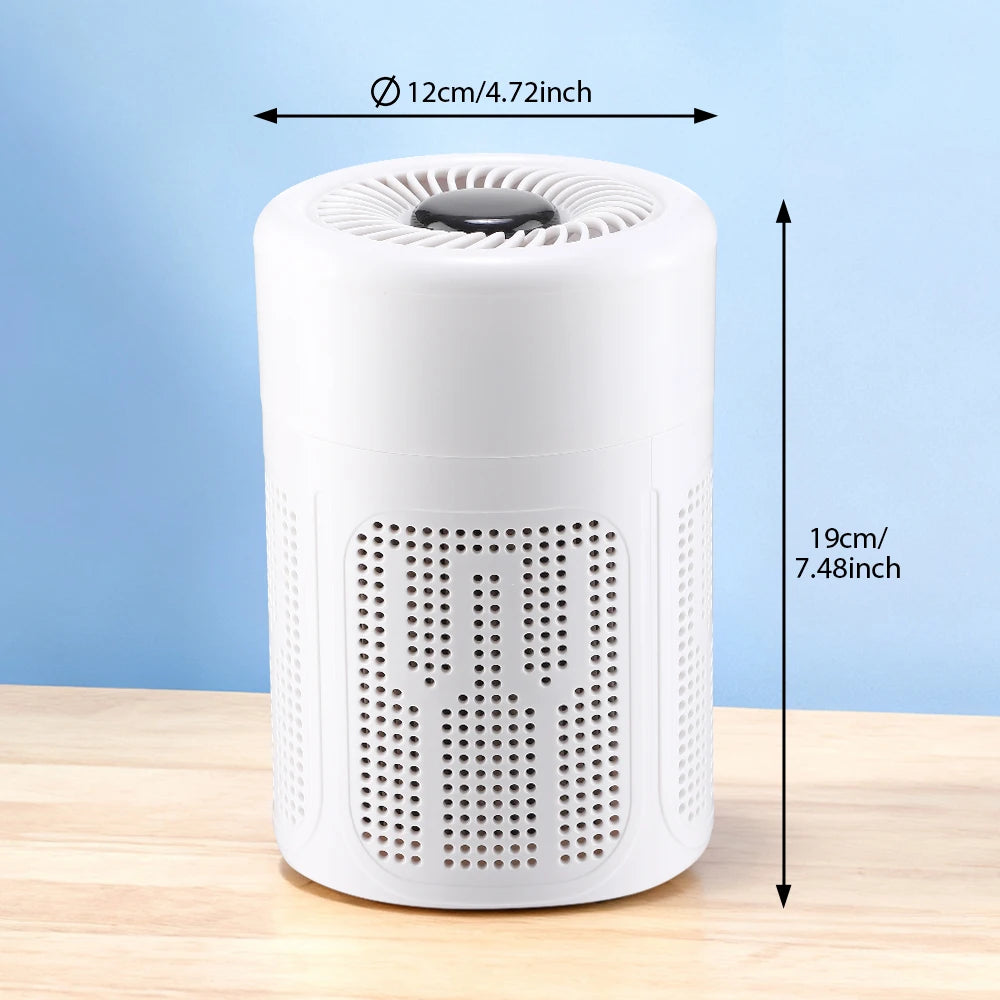 Mini Desktop Air Purifier HEPA Filter Negative Ion Technology Quiet Air Cleaner Portable Air Purifier for Home Bedroom Office