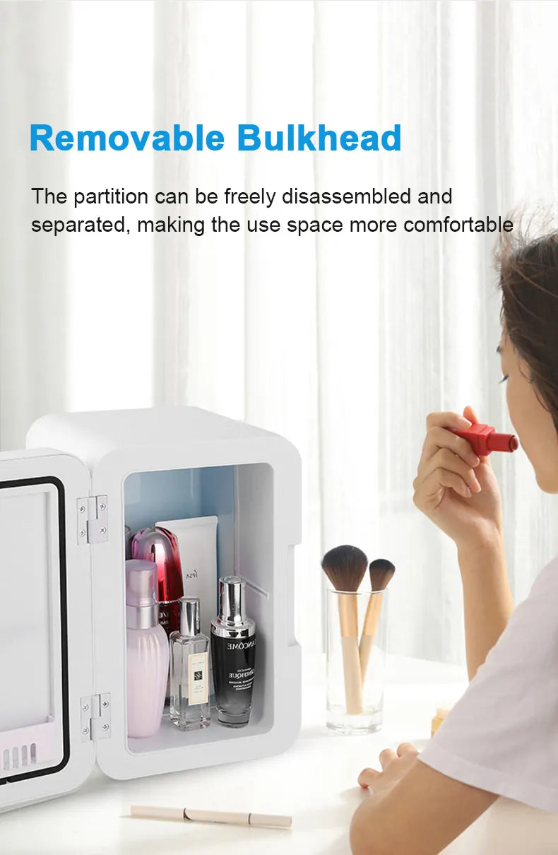12V/220V Mini Fridge Refrigerator Beauty Cooler Warmer Refrigerators Constant Temperature Skincare Preservation for HOME CAR